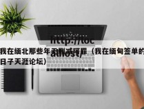 我在缅北那些年无删减阿罪(我在缅甸签单的日子天涯论坛)